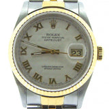 Pre Owned Mens Rolex Two-Tone Datejust with a Roman Dial 16233