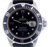 PRE OWNED MENS ROLEX STAINLESS STEEL SUBMARINER DATE WITH A SERTI DIAL 16610