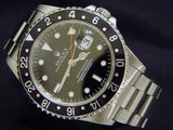 PRE OWNED MENS ROLEX STAINLESS STEEL GMT-MASTER WITH A BLACK DIAL 16700