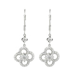 Flower Cross Diamond Earrings