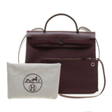 Hermes Dark Brown Canva Herbag Zip 31cm (R Stamp)