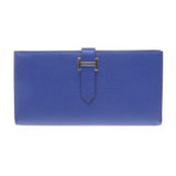Hermes Bleu Electrique Epsom Leather Bearn Wallet (R Stamp)