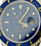 PRE OWNED MENS ROLEX TWO-TONE SUBMARINER DATE WITH A BLUE DIAL 16613