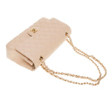 Chanel Beige Caviar Leather Quilted Classic Large Chain Bag