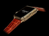 Luxury Apple Watch series 4 by Legend, 24k gold hand engraved case - Tempo