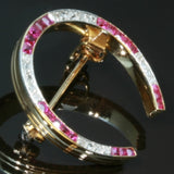 Art Deco horse shoe brooch with rubies