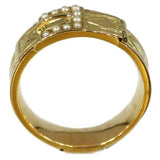 Gold Victorian belt ring with pearls