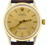 PRE OWNED MENS ROLEX TWO-TONE OYSTER PERPETUAL WITH A CHAMPAGNE DIAL 1005