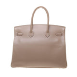 Hermes Gris Tourterelle Swift Leather Guilloche Buckle Birkin 35cm ( Q Stamp)