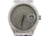 Pre Owned Mens Rolex Stainless Steel Datejust Pave Diamond 16030