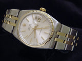 PRE OWNED MENS ROLEX TWO-TONE OYSTERQUARTZ DATEJUST SILVER 17013
