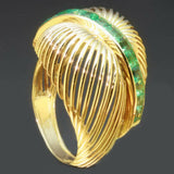 60s gold estate ring with emeralds