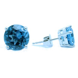 Sterling Silver Swiss Blue Topaz Studs