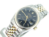 Pre Owned Mens Rolex Two-Tone Datejust with a Black Dial 16013