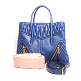 Miu Miu Inchiostro Matelasse Nappa Biker Handbag