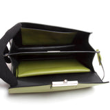 Prada Green / Grey Saffiano Leather Handbag