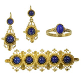 Neo-etruscan revival parure ring brooch