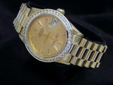 Pre Owned Mid-Size Yellow Gold Datejust President Diamond Champagne 68278