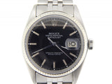 Pre Owned Mens Rolex Stainless Steel Datejust with a Black Dial 1601