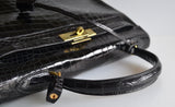 Hermes Kelly 32 Black Crocodile