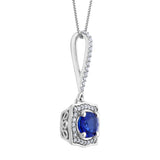 Diamond and Sapphire Pendant in 18K WG