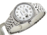 Pre Owned Mens Rolex Stainless Steel Datejust Diamond White MOP 1603