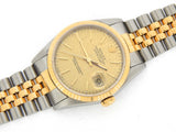 Pre Owned Mens Rolex Stainless Steel Datejust with a Gold Anniversary Dial 16233