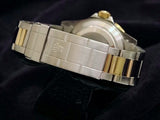 PRE OWNED MENS ROLEX TWO-TONE SUBMARINER DATE WITH A BLACK DIAL 16613