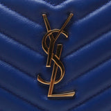 YSL / Saint Laurent 379039 Royal Blue Calfskin Matelasse Pouch