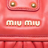 Miu Miu Orange Red Matelasse Nappa Leather Coffer Handbag