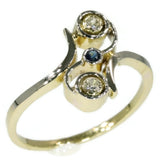 Diamond vintage crossover ring