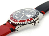PRE OWNED MENS ROLEX STAINLESS STEEL GMT MASTER II BLACK RED COKE 16710