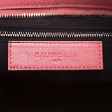 Balenciaga Pink Lambskin Silver Giant 12 City Motorcycle Handbag