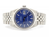 Pre Owned Mens Rolex Stainless Steel Datejust with a Blue Dial 1600