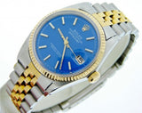 Pre Owned Mens Rolex Two-Tone Datejust with a Blue Dial 1601