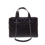 Chanel Black Lambskin Quilted Tote Bag