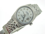Pre Owned Mens Rolex Stainless Steel Datejust with a White MOP Diamond Dial 1603