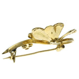 Victorian gold flower brooch