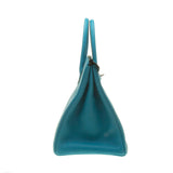 Hermes Turquoise Leather Birkin 35cm (R Stamp)