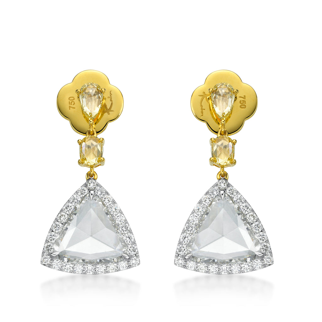 A pair 4.10ct Rose Cut Diamond Earring