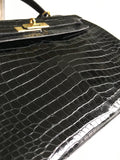 Hermes Kelly 32 Black Crocodile