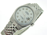 Pre Owned Mens Rolex Stainless Steel Datejust with a White MOP Diamond Dial 1603