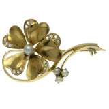 Victorian gold flower brooch