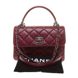 Chanel Burgundy Lambskin Quilted with CC Logo Handbag with Shoulder Strap