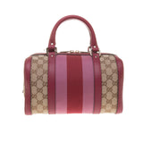 Gucci 269876 Beige/Ebony GG Fabric with Dark Red Leather Trim Handbag