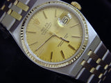 PRE OWNED MENS ROLEX TWO-TONE OYSTERQUARTZ DATEJUST GOLD CHAMPAGNE 17013