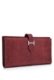 Pre-Owned Hermès Rouge Moyen Bearn Gusset Wallet