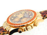 PRE OWNED MENS ROLEX YELLOW GOLD LEOPARD DIAMOND SAPPHIRE DAYTONA 116518