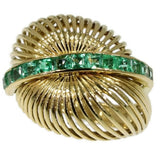 60s gold estate ring with emeralds