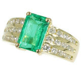 Estate diamond emerald engagement ring